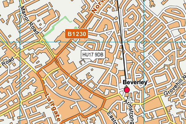 HU17 9DB map - OS VectorMap District (Ordnance Survey)