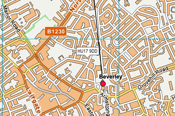 HU17 9DD map - OS VectorMap District (Ordnance Survey)