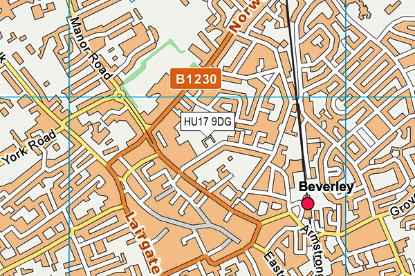 HU17 9DG map - OS VectorMap District (Ordnance Survey)