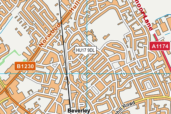 HU17 9DL map - OS VectorMap District (Ordnance Survey)