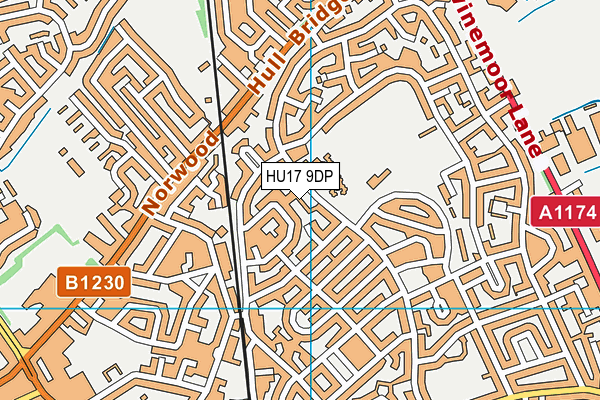 HU17 9DP map - OS VectorMap District (Ordnance Survey)