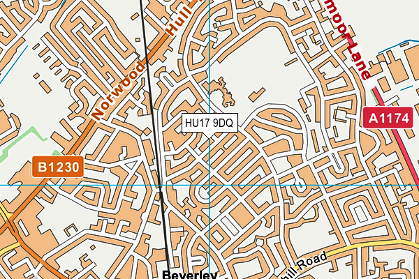 HU17 9DQ map - OS VectorMap District (Ordnance Survey)