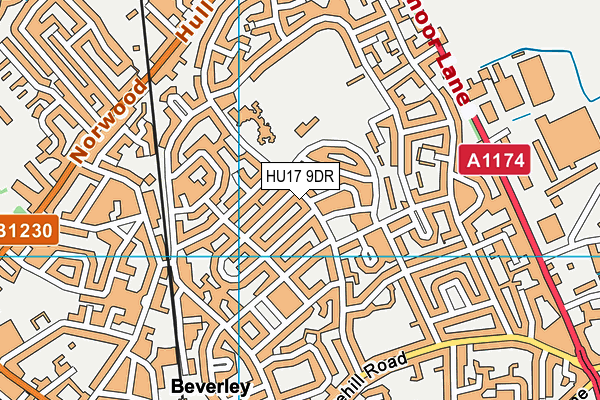 HU17 9DR map - OS VectorMap District (Ordnance Survey)