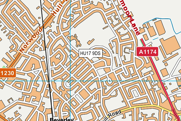 HU17 9DS map - OS VectorMap District (Ordnance Survey)