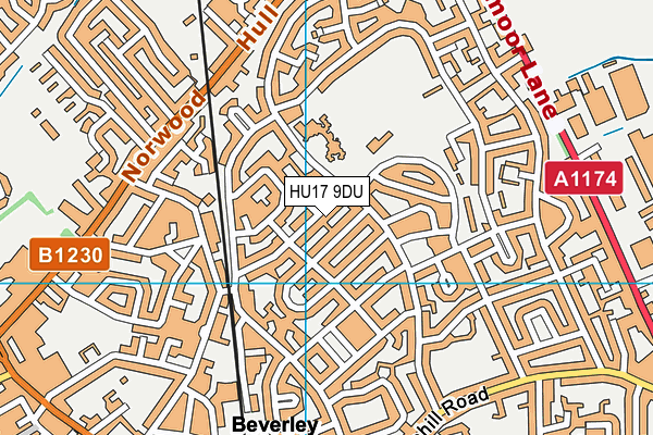 HU17 9DU map - OS VectorMap District (Ordnance Survey)