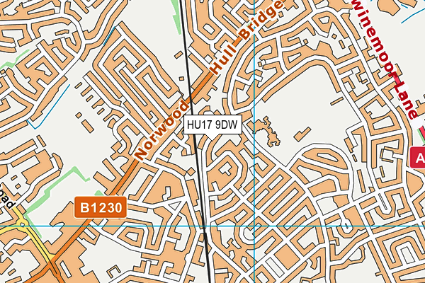 HU17 9DW map - OS VectorMap District (Ordnance Survey)