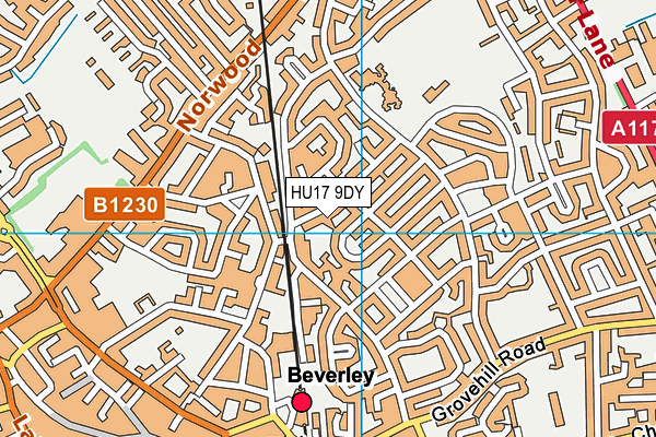 HU17 9DY map - OS VectorMap District (Ordnance Survey)