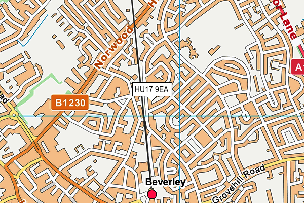 HU17 9EA map - OS VectorMap District (Ordnance Survey)