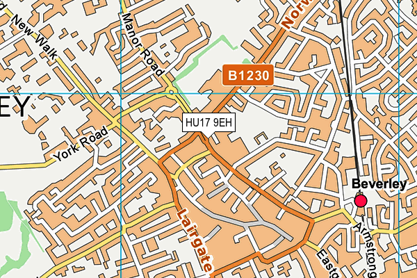 HU17 9EH map - OS VectorMap District (Ordnance Survey)