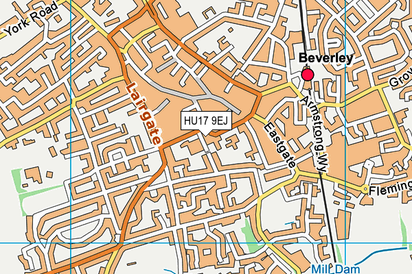 HU17 9EJ map - OS VectorMap District (Ordnance Survey)