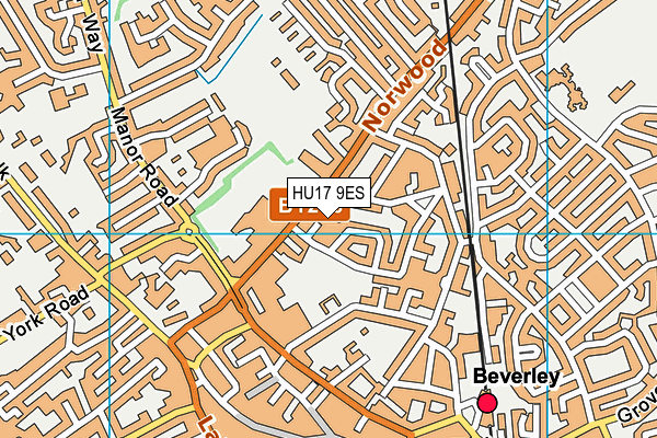 HU17 9ES map - OS VectorMap District (Ordnance Survey)