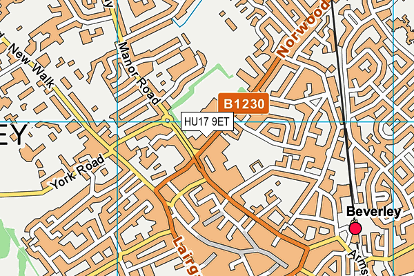 HU17 9ET map - OS VectorMap District (Ordnance Survey)