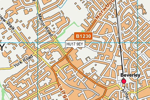 HU17 9EY map - OS VectorMap District (Ordnance Survey)