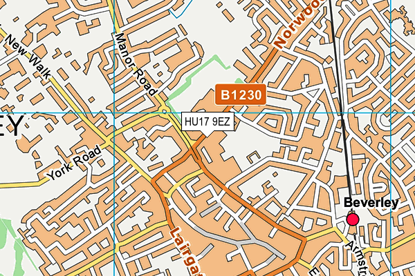 HU17 9EZ map - OS VectorMap District (Ordnance Survey)