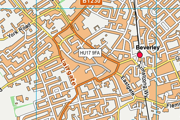 HU17 9FA map - OS VectorMap District (Ordnance Survey)