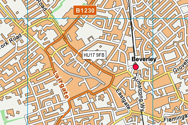 HU17 9FB map - OS VectorMap District (Ordnance Survey)