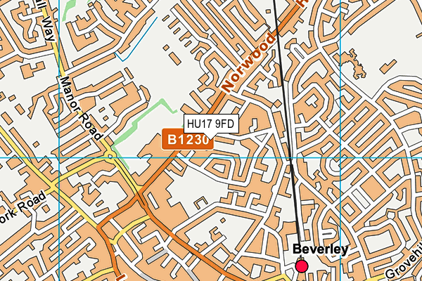 HU17 9FD map - OS VectorMap District (Ordnance Survey)