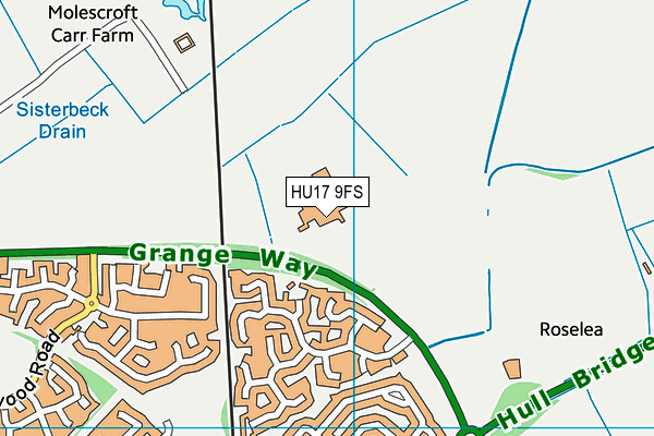 HU17 9FS map - OS VectorMap District (Ordnance Survey)