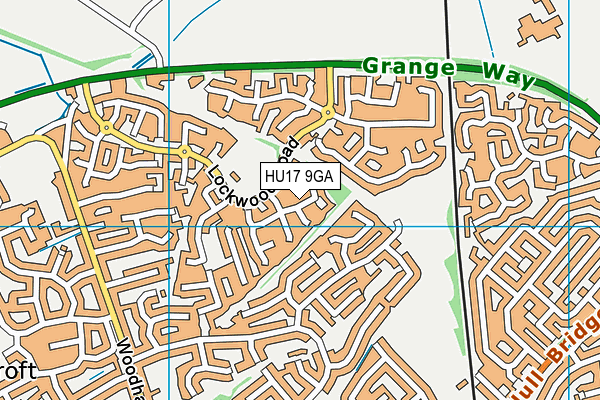 HU17 9GA map - OS VectorMap District (Ordnance Survey)