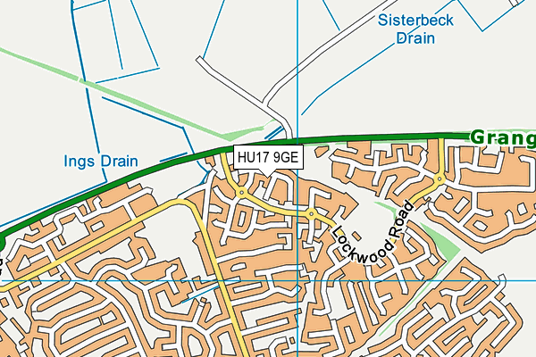 HU17 9GE map - OS VectorMap District (Ordnance Survey)
