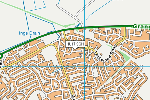 HU17 9GH map - OS VectorMap District (Ordnance Survey)