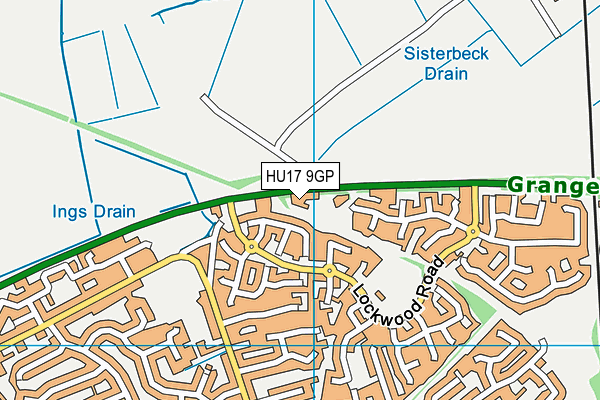 HU17 9GP map - OS VectorMap District (Ordnance Survey)