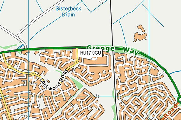 HU17 9GU map - OS VectorMap District (Ordnance Survey)