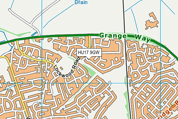 HU17 9GW map - OS VectorMap District (Ordnance Survey)