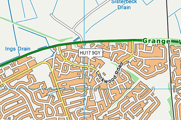 HU17 9GY map - OS VectorMap District (Ordnance Survey)