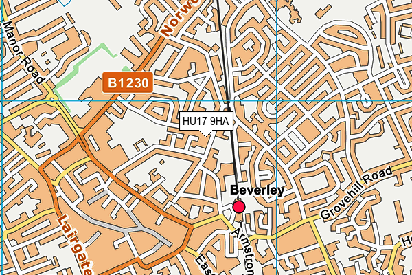 HU17 9HA map - OS VectorMap District (Ordnance Survey)