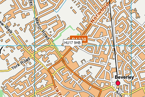HU17 9HB map - OS VectorMap District (Ordnance Survey)
