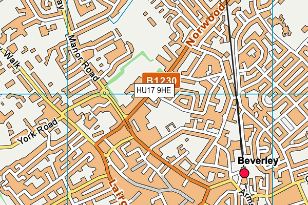 HU17 9HE map - OS VectorMap District (Ordnance Survey)