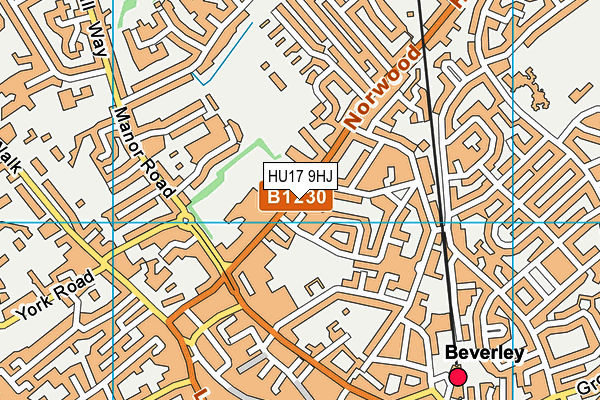 HU17 9HJ map - OS VectorMap District (Ordnance Survey)