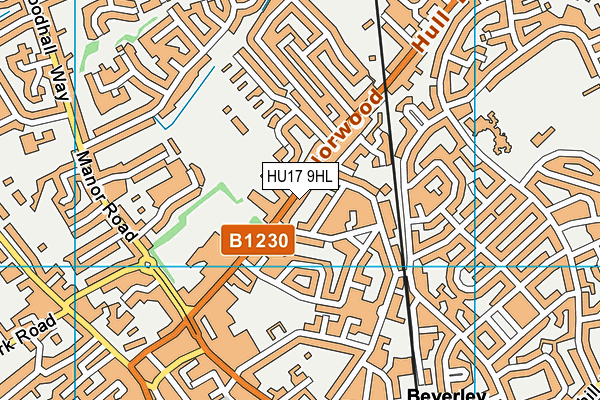 HU17 9HL map - OS VectorMap District (Ordnance Survey)