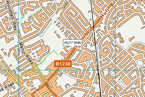 HU17 9HN map - OS VectorMap District (Ordnance Survey)