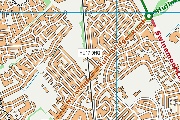 HU17 9HQ map - OS VectorMap District (Ordnance Survey)