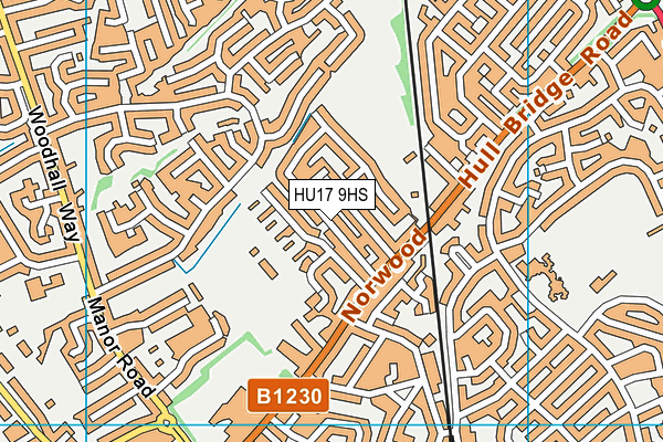 HU17 9HS map - OS VectorMap District (Ordnance Survey)