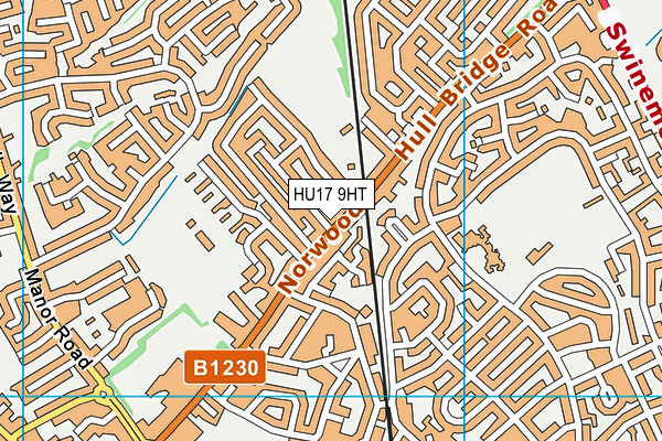 HU17 9HT map - OS VectorMap District (Ordnance Survey)