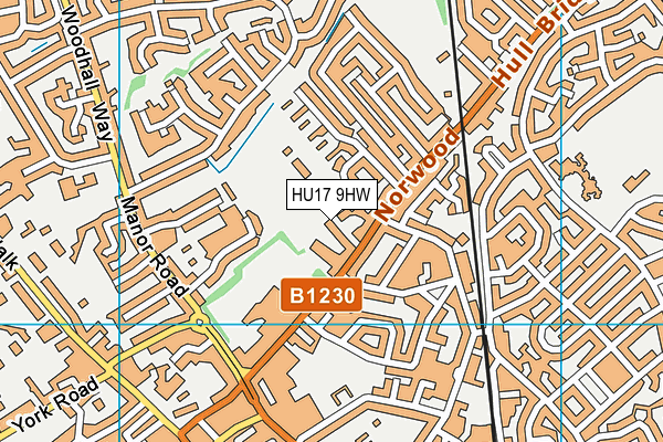 HU17 9HW map - OS VectorMap District (Ordnance Survey)