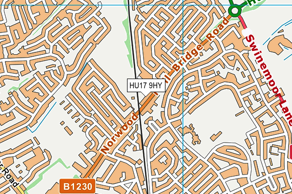 HU17 9HY map - OS VectorMap District (Ordnance Survey)