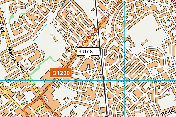 HU17 9JD map - OS VectorMap District (Ordnance Survey)