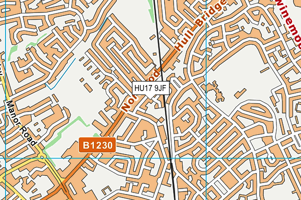 HU17 9JF map - OS VectorMap District (Ordnance Survey)