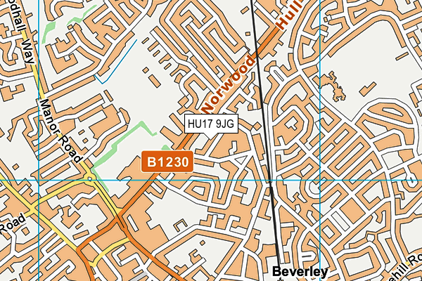 HU17 9JG map - OS VectorMap District (Ordnance Survey)