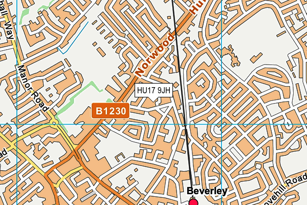 HU17 9JH map - OS VectorMap District (Ordnance Survey)