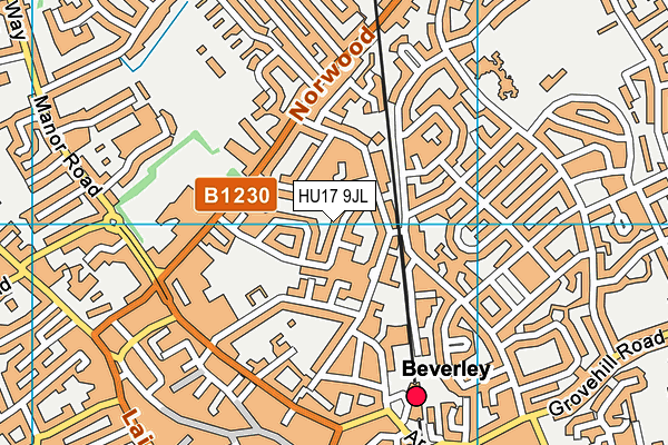 HU17 9JL map - OS VectorMap District (Ordnance Survey)
