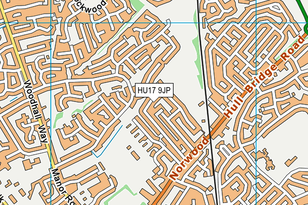 HU17 9JP map - OS VectorMap District (Ordnance Survey)