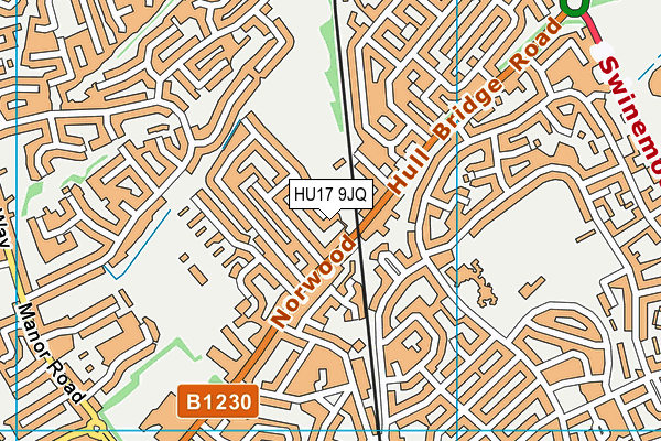 HU17 9JQ map - OS VectorMap District (Ordnance Survey)