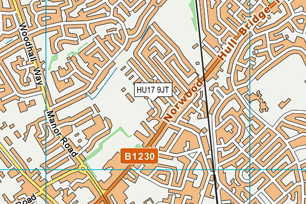 HU17 9JT map - OS VectorMap District (Ordnance Survey)