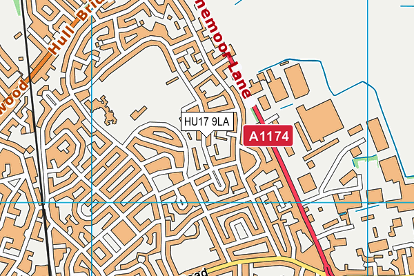 HU17 9LA map - OS VectorMap District (Ordnance Survey)