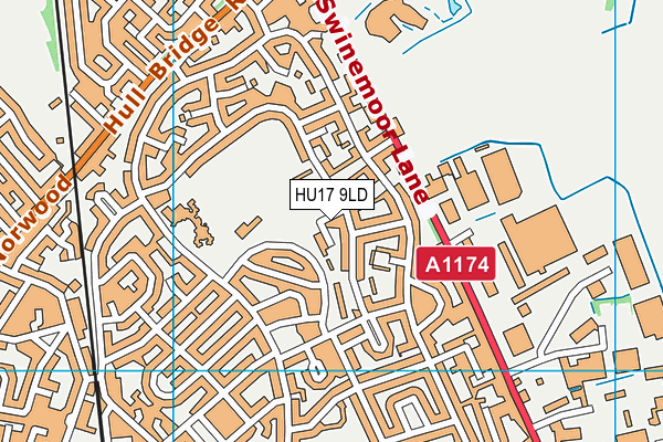 HU17 9LD map - OS VectorMap District (Ordnance Survey)